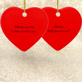 Unique Heart Wedding Proposal Idea Ornament