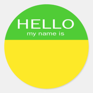 Unique Hello My Name Is - Lemon Lime Classic Round Sticker