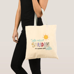 Unique "Hello Sunday" Tote Bag