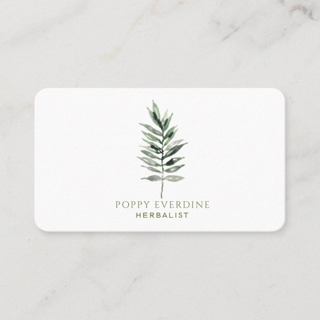 Unique Herbalist Naturopath Botanical Leaves  Business Card (Front)