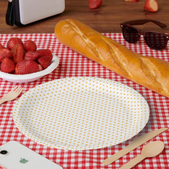 Unique Hip Summer Polka Dots Pattern Paper Plate (Picnic)
