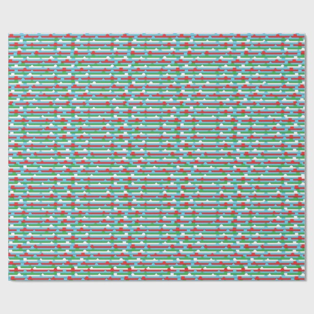 Unique Holiday Coloured Pattern Wrapping paper (Flat)