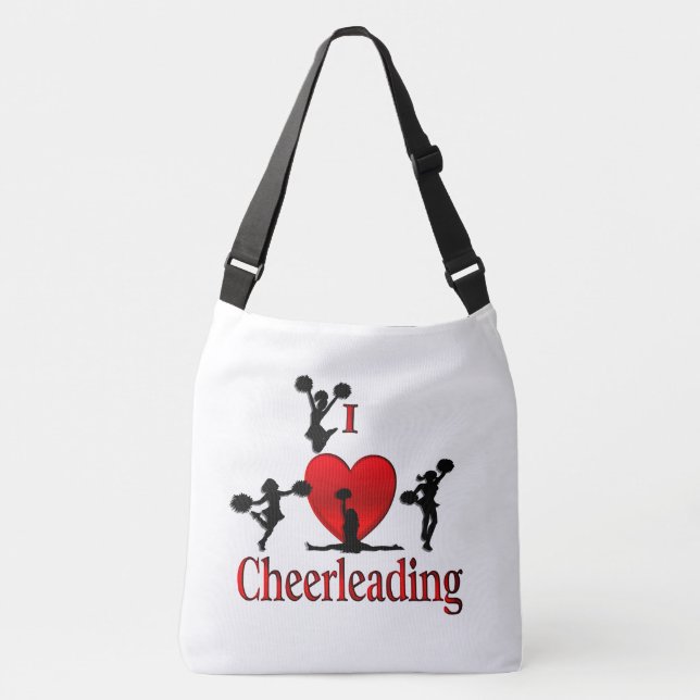 Unique I Heart Cheerleading Crossbody Bag (Front)