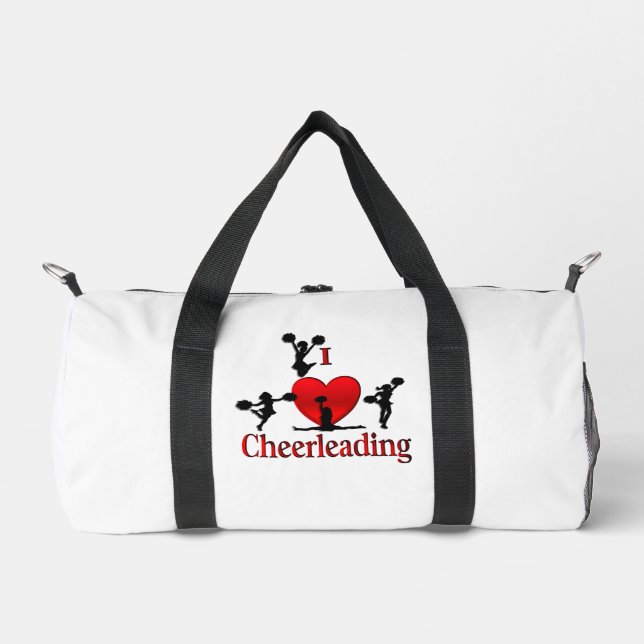 Unique I Heart Cheerleading Duffle Bag (Front)
