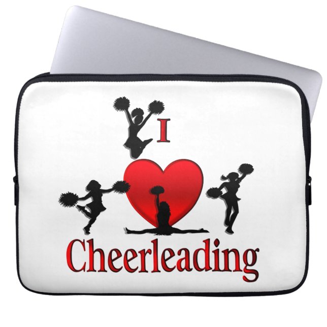 Unique I Heart Cheerleading Laptop Sleeve (Front)