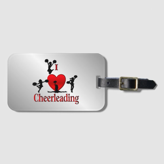 Unique I Heart Cheerleading Luggage Tag (Front Horizontal)