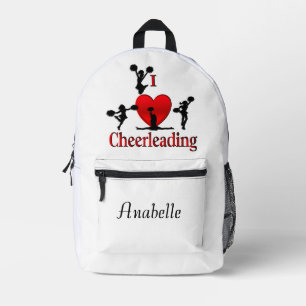 Unique I Heart Cheerleading Personal Name Printed Backpack