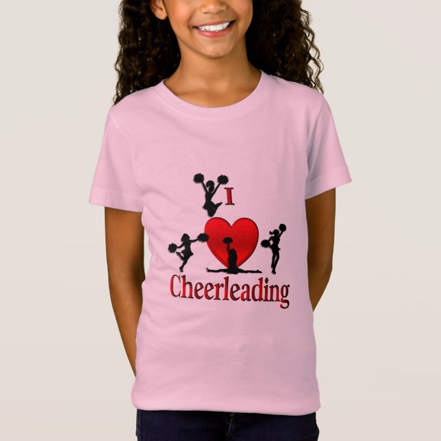 Unique I Heart Cheerleading T-Shirt (Front)
