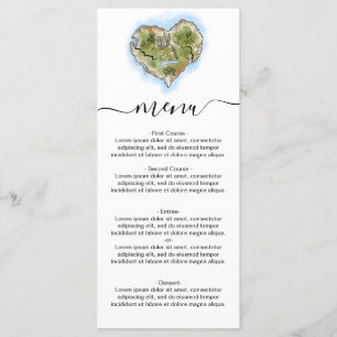 Unique Illustrated Destination Wedding Map Travel Menu