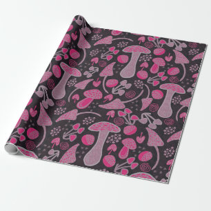 Unique In Pink/ Fall Pattern Wrapping Paper