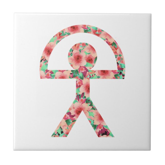 Unique Indalo Man in Floral Design Tile (Front)