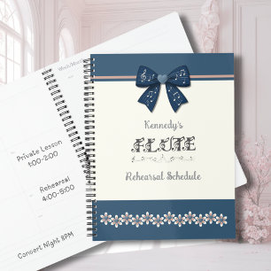 Unique Indigo Blue Bow Flute Sheet Music Planner