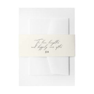 Unique Ivory To Love Laughter Monogram Wedding Invitation Belly Band