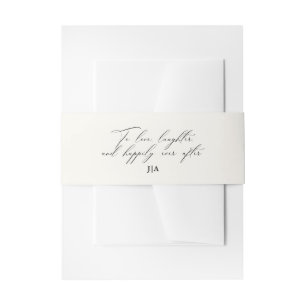 Unique Ivory To Love Laughter Monogram Wedding  Invitation Belly Band