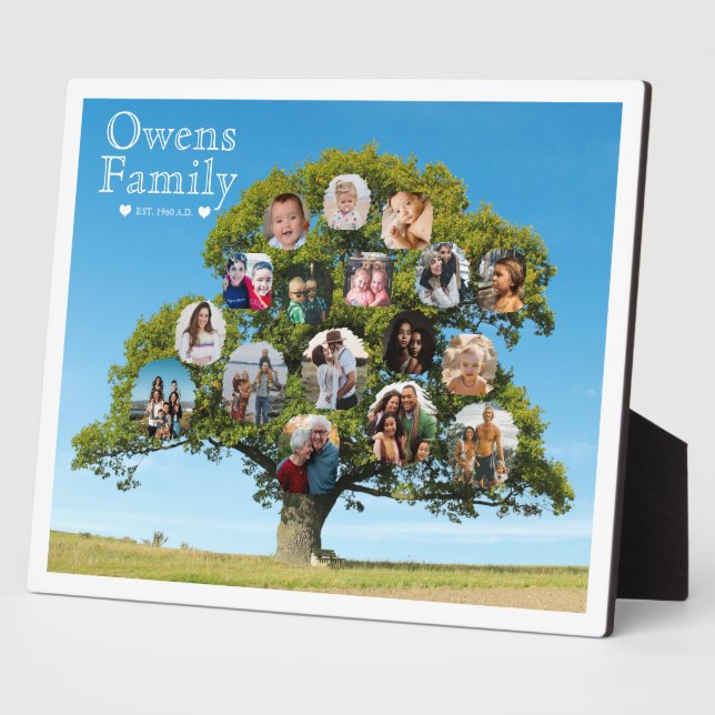 Unique Keepsake Gift | Custom Family Tree Photo Plaque (Side)