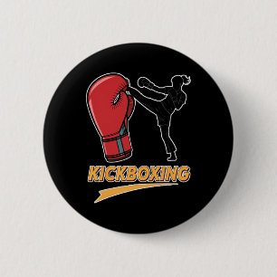 Unique Kickboxing Boxing Glove Design  6 Cm Round Badge