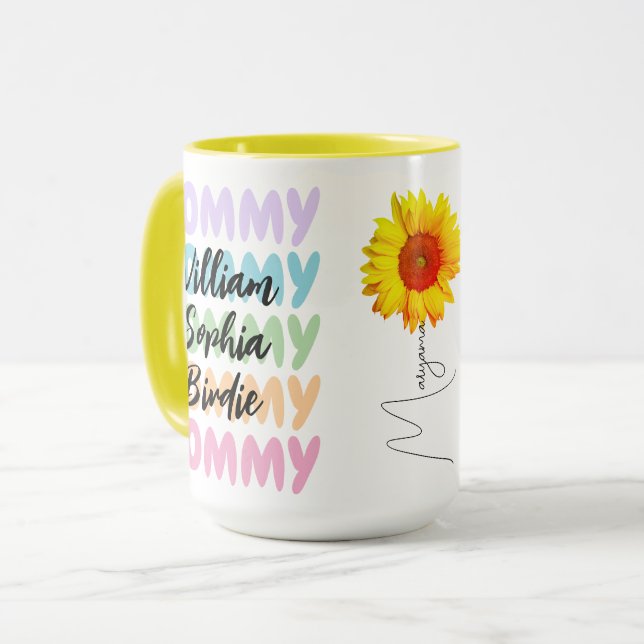 Unique Kids' Names on a Mug for Every Modern Mum (Front Left)