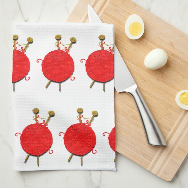 Unique Knitter Knitting Kitchen Towel (Quarter Fold)