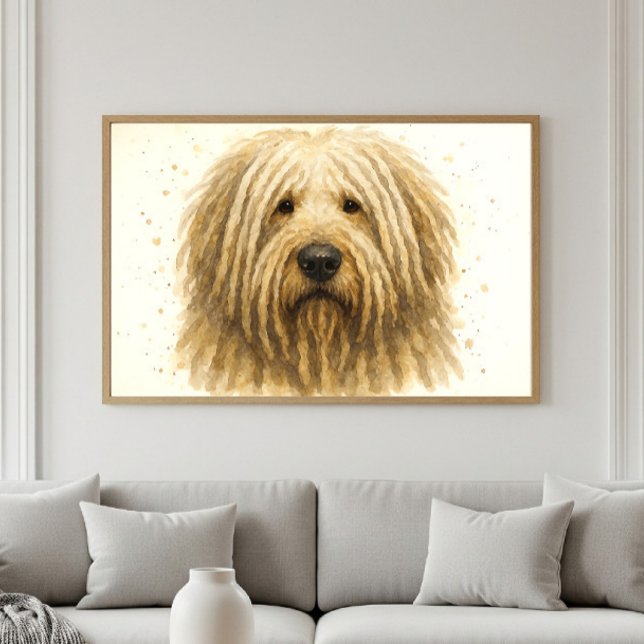 Unique Komondor Watercolor Portrait Poster (Creator Uploaded)