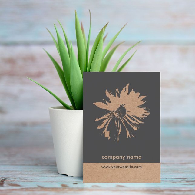 Unique Kraft Paper(printed) Flower Pattern Floral Business Card (Creator Uploaded)