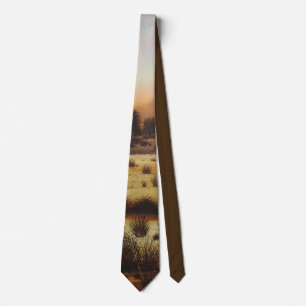 unique landscape sunset in autumn colours tie