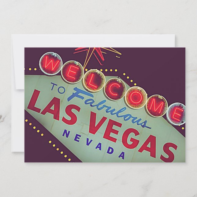 Unique Las Vegas Wedding Formal Invitation (Front)
