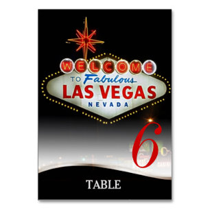 Unique Las Vegas Wedding Menu+Table Table Number