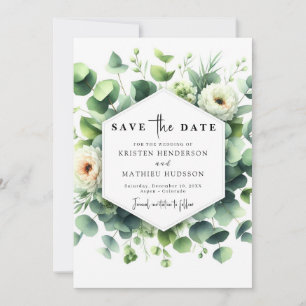 Unique Leaf Eucalyptus Digital Wedding Save The Date