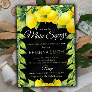Unique Lemon Bridal Shower invitation main squeeze