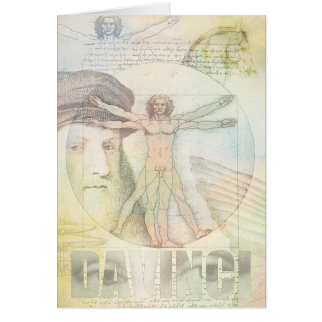 Unique Leonardo daVinci Vitruvian Man Collage (Front)