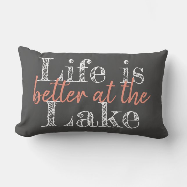 unique LIFE IS BETTER AT THE LAKE | Lumbar Cushion (Front)