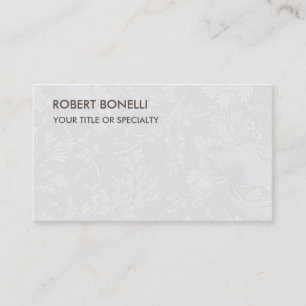 Unique Light Grey Floral Damask Business Card