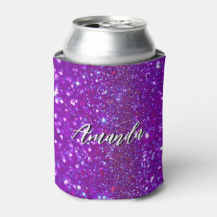 Unique Light Purple Blurry Glitter Sparks Can Cooler