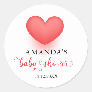 Unique Little Sweetheart Valentine Baby Shower Classic Round Sticker