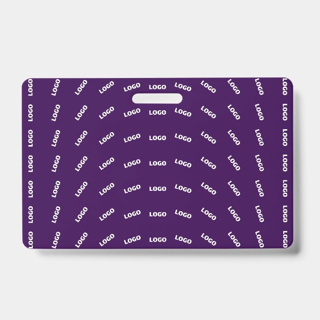 Unique Logo or Any Uploaded Image Pattern | Purple ID Badge (Front)