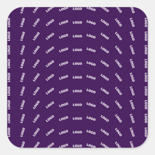 Unique Logo or Any Uploaded Image Pattern   Purple Square Sticker