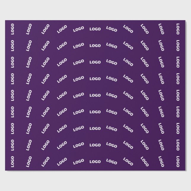 Unique Logo or Any Uploaded Image Pattern | Purple Wrapping Paper (Flat)