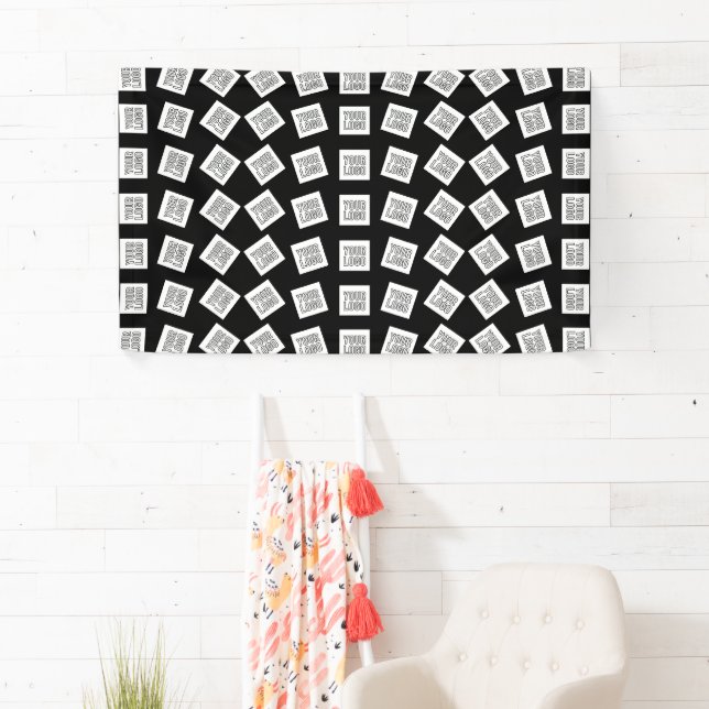 Unique Logo or Image Pattern | Black (editable) Banner (Insitu)
