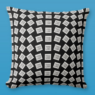 Unique Logo or Image Pattern   Black (editable) Cushion