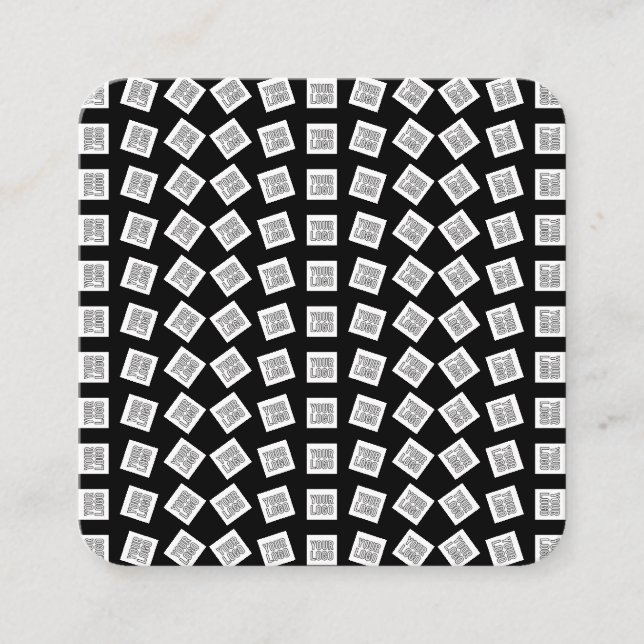 Unique Logo or Image Pattern | Black (editable) Enclosure Card (Front)