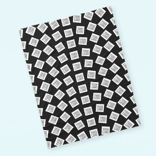 Unique Logo or Image Pattern   Black (editable) Fleece Blanket