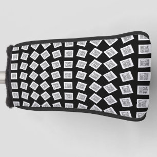Unique Logo or Image Pattern Black (editable) Golf Head Cover