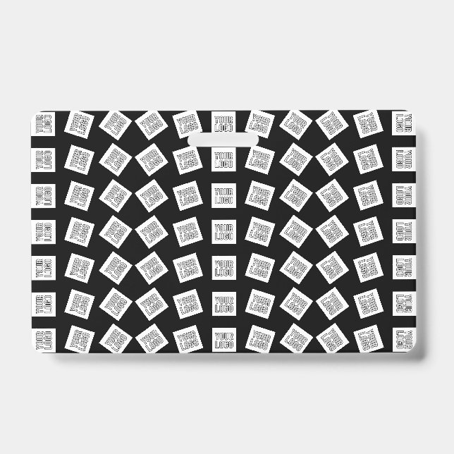 Unique Logo or Image Pattern | Black (editable) ID Badge (Front)