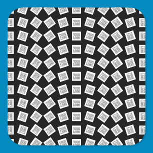 Unique Logo or Image Pattern Black (editable) Square Sticker