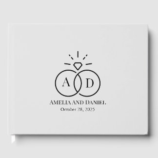 Unique Logo Wedding Guest Book