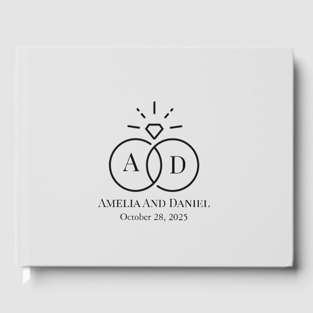 Unique Logo Wedding Guest Book (Front)