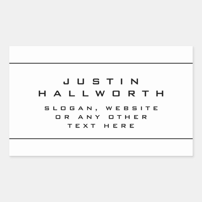 Unique Looking Black & White Rectangular Sticker (Front)