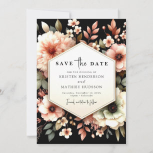 Unique Lovely Pink Floral Wedding Save The Date