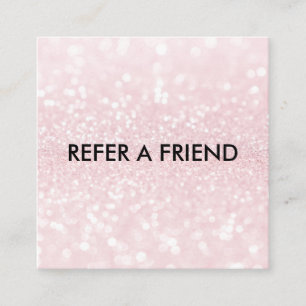 Unique Luxury Silver Glitter Salon Referral Card