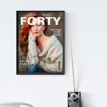 Unique Magazine 40th Birthday Custom Photo welcome